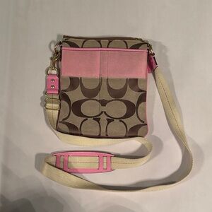 Pink and Brown Crossbody Bag by Coach